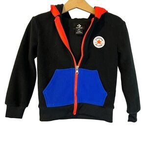 Converse Little Boys All Star Colorblock Full Zip Hoodie 2T Retro Sportswear